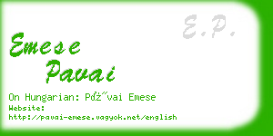 emese pavai business card